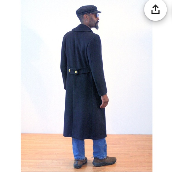 Vintage US Navy  Double Breasted Heavy Wool Gold Buttons Maxi Coat, Size 40R - Picture 5 of 14